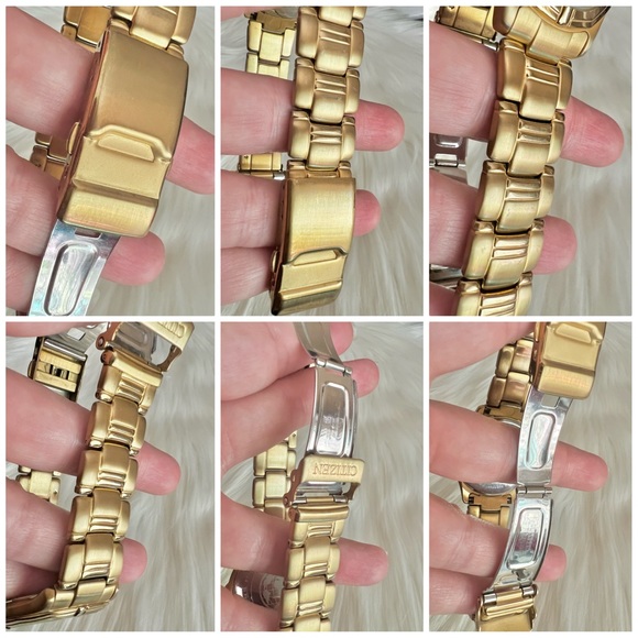 Citizen Eco-Drive technology solar-tech gold date watch men men’s brushed metal - Picture 4 of 15